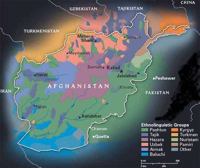 afghanistan geography map